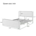 thumbnail image 3 of Modern Queen Size Metal Bed with Curved Upholstered Headboard and Footboard, Heavy Duty Platform Bed Frame with under Bed Storage for Bedroom, No Box Spring Needed, Beige, 3 of 7