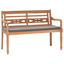 vidaXL Solid Teak Wood Batavia Bench Outdoor Garden Loung Seating 47.2"/59.1"