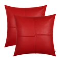 thumbnail image 1 of Fundas de almohada BRAWARM, 45 x 45 cm, piel sintética, color rojo, paquete de 2, 1 of 7