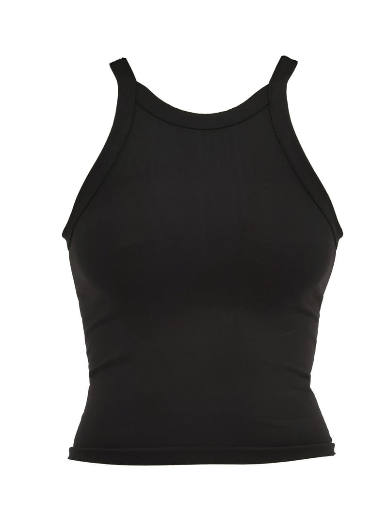 ★DNSR★ Basic Sleeveless Black No Boundaries Seamless Tank Top, Women's - Walmart.com