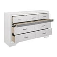 thumbnail image 7 of Glamorous White Finish and Sliver Glitter Queen Bedroom Set 4pc Platform Bed Dresser Nightstand Mirror, 7 of 7
