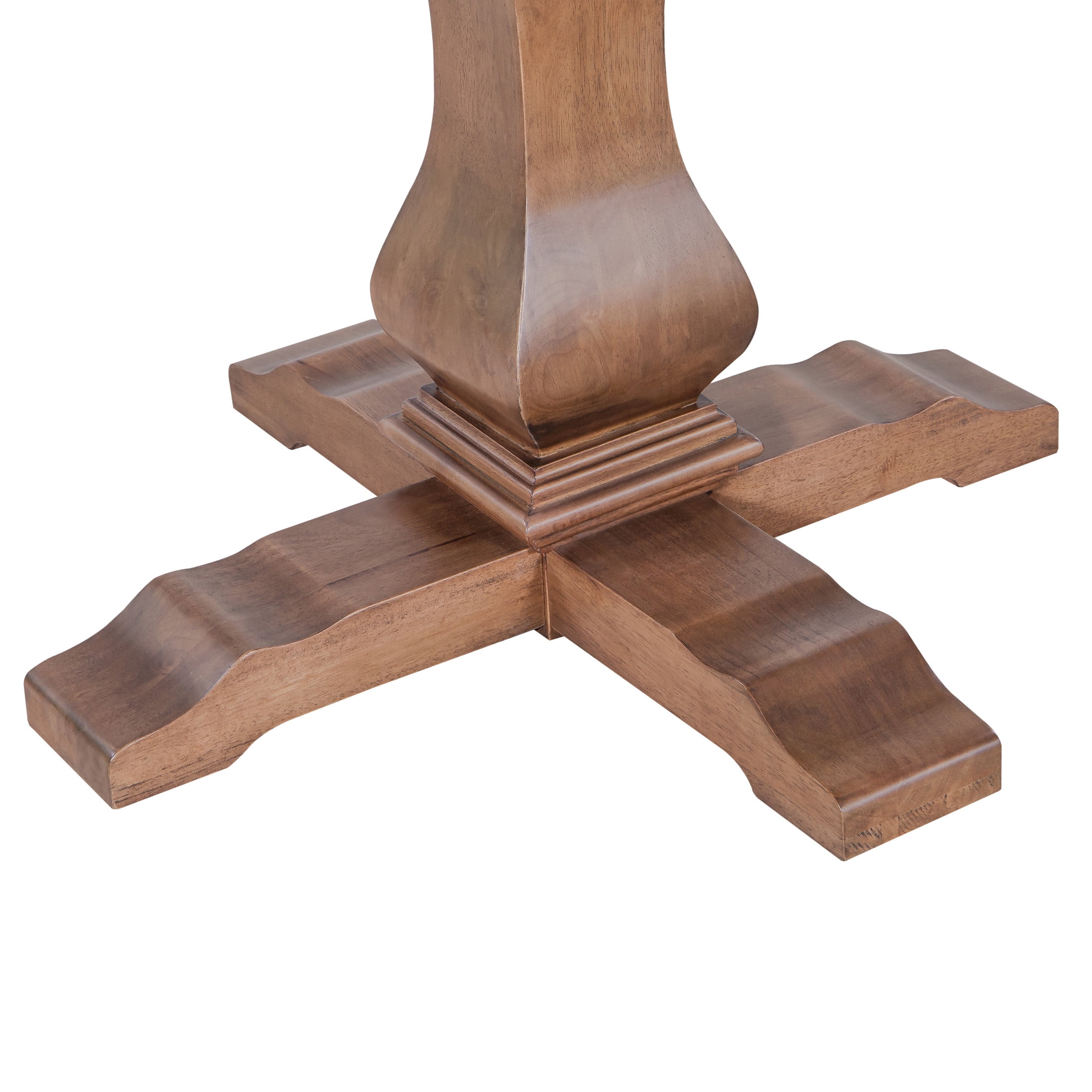 Christopher Knight Home 57" Oval Extendable Dining Table with Pedestal Base, Rustic Farmhouse Style, Walnut