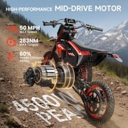 X1 Spark Electric Dirt Bike 4500W Peak Motor up to 60 Miles Range, 50 mph E Dirt Bike, 60V 28.8AH Battery E-Bike 14/12 Fat Tire E Bikes for Adults Electric, off Road Mountain E Bike, UL2849 by SGS