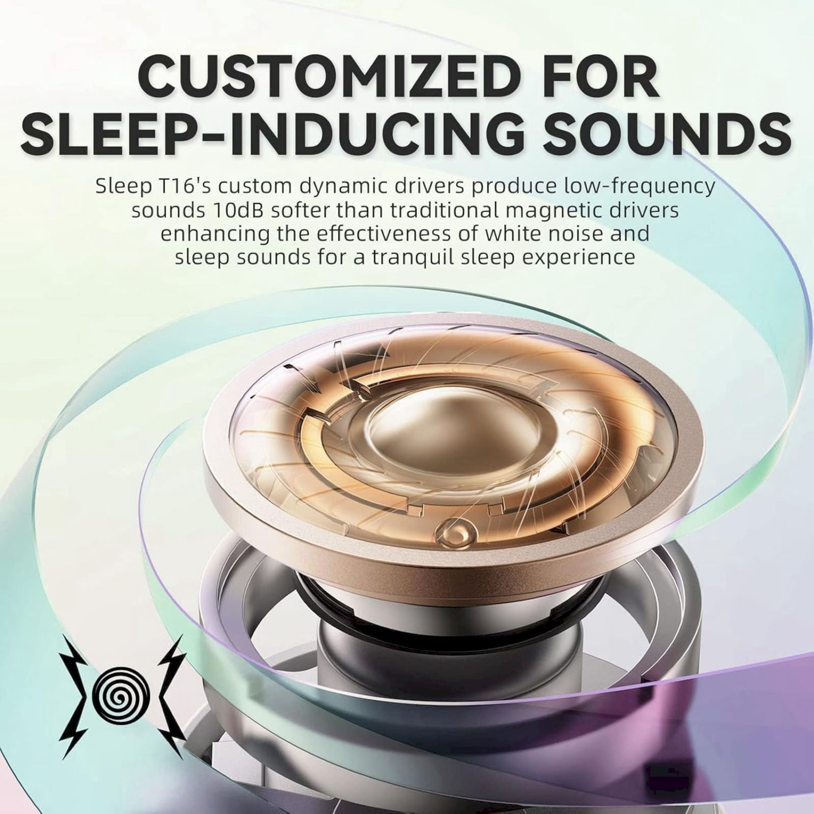 Invisible Sleep Wireless Earphone, Ipx5 Waterproof Bluetooth Earbuds, Lightweight Sleep Headphones Bluetooth 5.3, Painless Invisible Sleep Earphones for Sensitive Sleeper, Long Battery Life