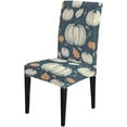 thumbnail image 3 of Fall Chair Covers for Dining Room Set of 6 Watercolor Pumpkin Pattern Spandex Stretch Dining Room Chair Cover Removable Washable Kitchen, 3 of 6