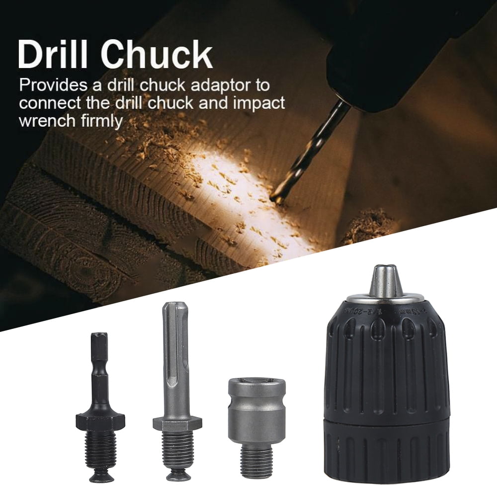 Drill Chuck SDS Plus Shank Adaptor Socket Square Converter Fit Wrench 13mm 1/2 " 