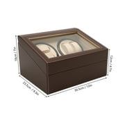 4+6 Leather Auto Self-winding Watch Winder Storage Display Case Box Dual Motor