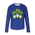 thumbnail image 4 of ZRGHAOYLQ Plus Size St. Patrick's Day Shirts Mens Big Tall Long Sleeve Crewneck T-shirt Cute Shamrock Gnomies Graphic Shirt Plus Size Lightweight Workout Shirts, 4 of 5