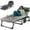 Charcoal Gray with 2 Sided Mattress, variant on Slsy Folding Chaise Lounge Chair 5-Position, Folding Cot, Heavy Duty Patio Chaise Lounges for Outside, Poolside, Beach, Lawn, Camping