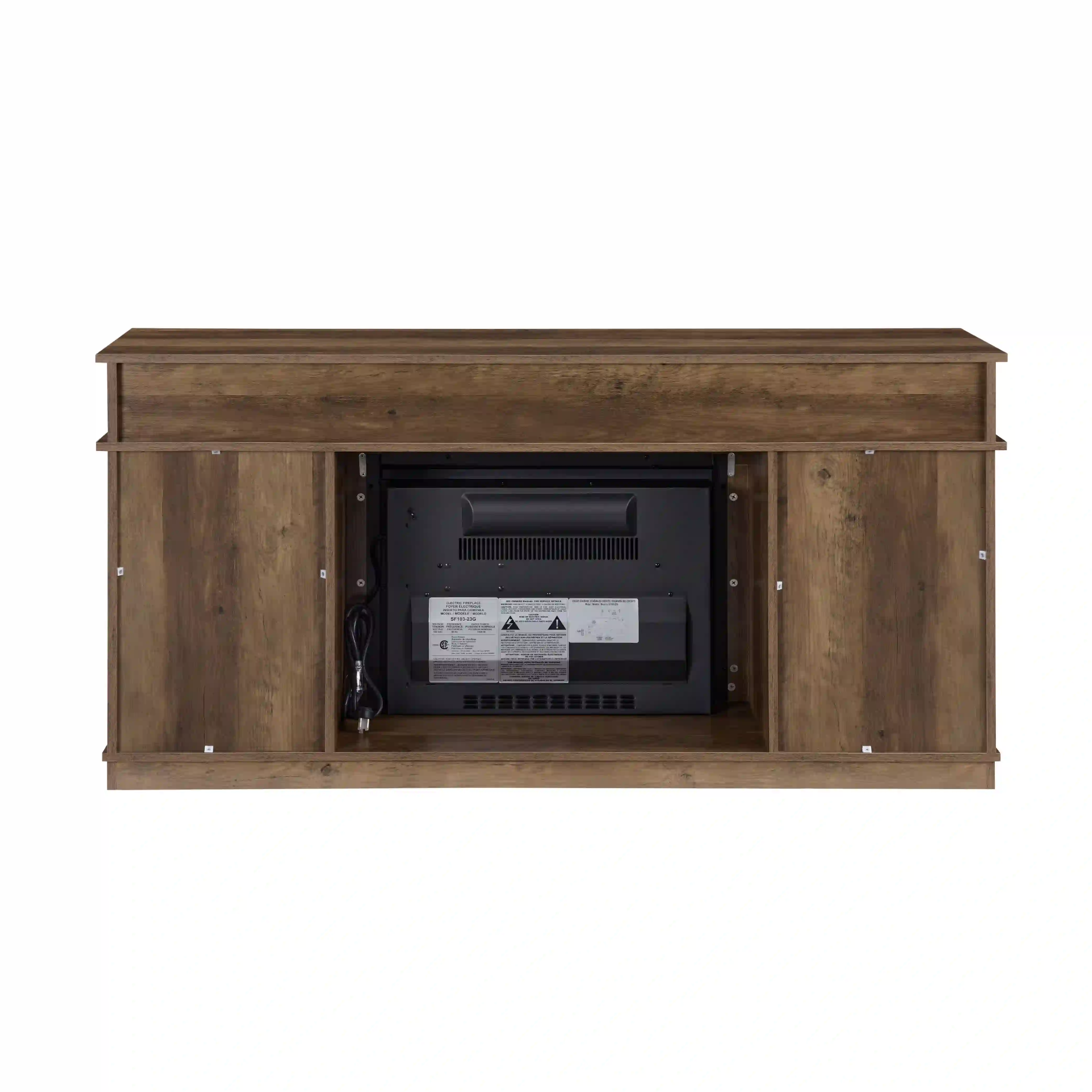Aukfa Farmhouse Sliding Barn Door TV Stand for TVs Up to 65",Storage Cabinet Table,Brown