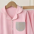 thumbnail image 4 of CAICJ98 Girls Boys Button Down Pajamas Sets Todder Cotton Long Sleeve Warm Fall Winter Sleepwear Pjs Teens Solid Shirts and Pants Fall Outfits for Boys Girls,(Pink,14-15 Years), 4 of 6
