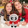 thumbnail image 4 of Festive Holiday Decor, 11.81 Inch Soft Stuffed Animal, Cute Panda Bear With Santa Hat, Christmas Gift Idea, Home Office Decoration, Seasonal Plush Toy, 4 of 6