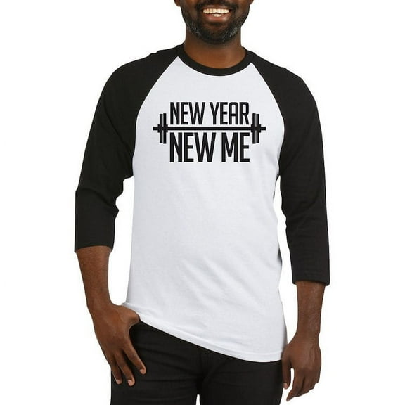 CafePress - New Year New Me Baseball Jersey - Cotton Baseball Jersey, 3/4 Raglan Sleeve Shirt