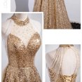 thumbnail image 4 of Golden Evening Dress Women Senior Sense Host High-end Atmosphere, 4 of 6