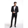 thumbnail image 1 of Elie Balleh Navy Velvet Plaid Men's Blazers Sports Coat Jacket, 1 of 1