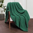 thumbnail image 4 of Whale Flotilla Fuzzy Fleece 50"x70" Throw Blanket for Couch, Fluffy Warm Soft Jacquard Blankets for Fall Winter, Lightweight and Cozy, Deep Green, 4 of 10