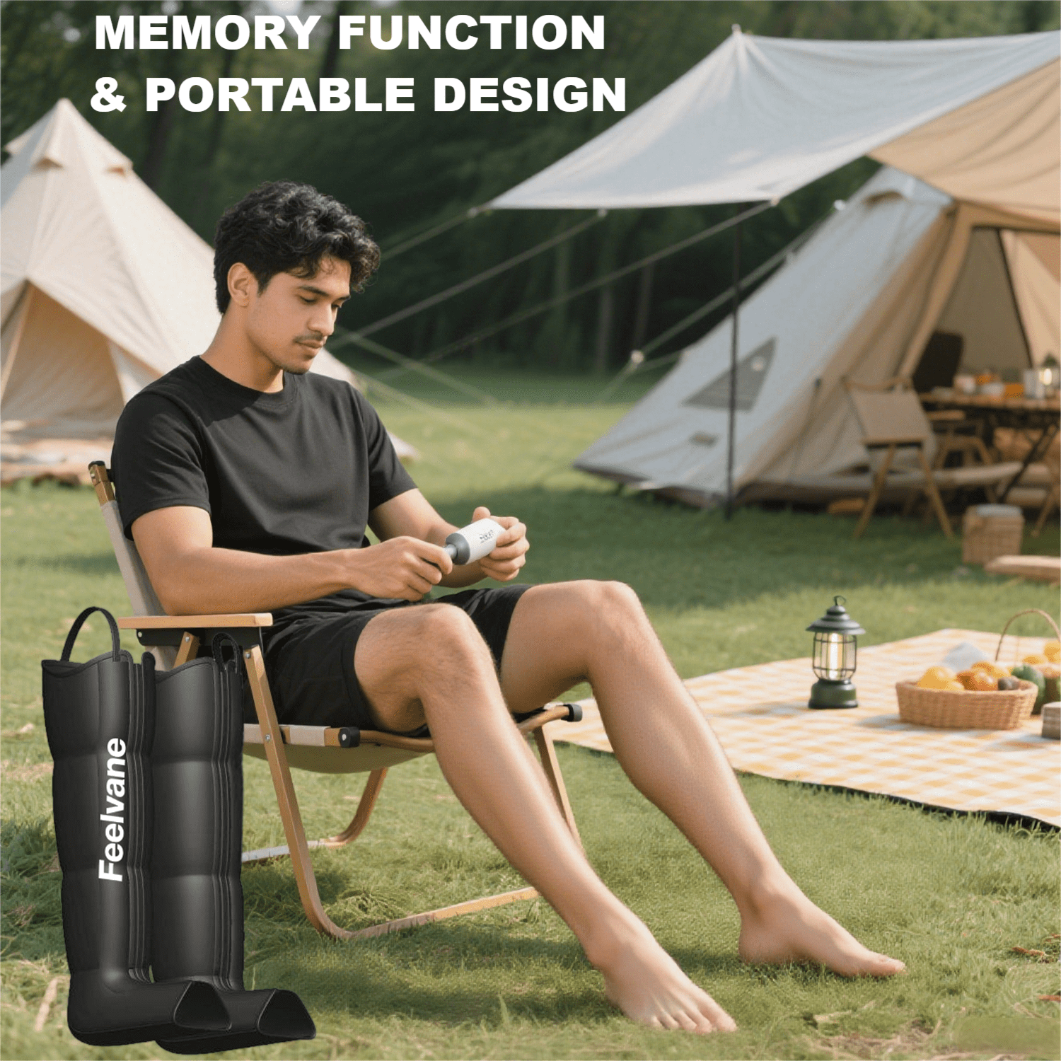 Feelvane Leg Massager, Foot Massager and Leg Compression Massager for Circulation, Air Compression Massage Boots Fast Recovery Therapy System for Athletes