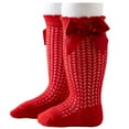 thumbnail image 2 of Dalrosia Baby Girls Knee High Socks Toddler Bow Mesh Long Stockings Infants Thin Socks For Spring Summer, 2 of 4