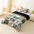 thumbnail image 2 of Castle Fairy Teens Watercolor Deer Twin Comforter Sets 2pcs,Vintaeg Camo Smooky Jungle Bedding Set,Green Brown Beige,Black Reversible,1 Comforter and 1 Pillowcase, 2 of 6