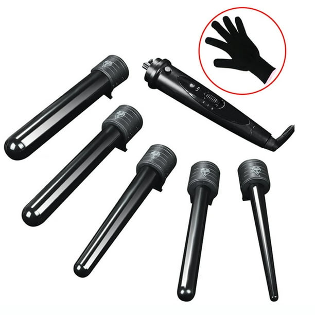 5 in 1 Hair Curler Ceramic Curling Iron Wand Set With 5Pcs 0.35 to 1.26