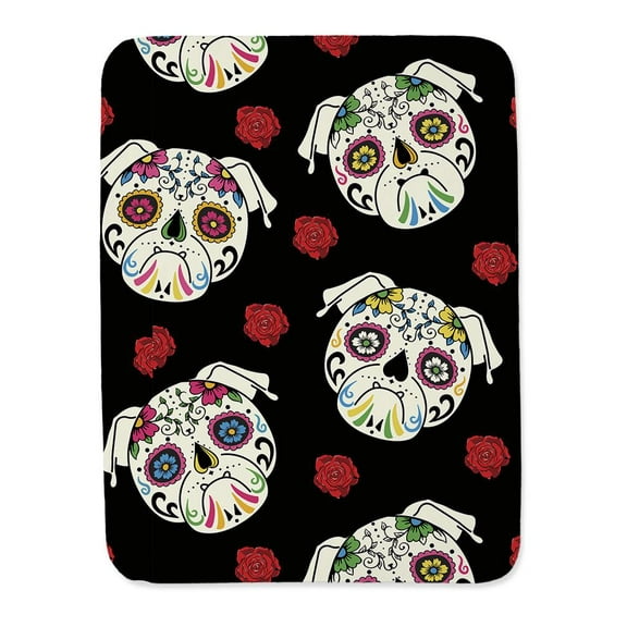 Pug Sugar Skulls Blanket  -Image by Shutterstock,