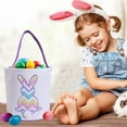 thumbnail image 6 of Easter Bunny Basket Egg Bags for Kids, Canvas Cotton Candy Egg Basket, Easter Gifts Easter Bunny Basket Easter Egg Hunt Basket Easter Eggs Basket (Purple), 6 of 6