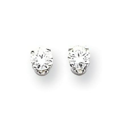 Jewelryweb 14k White Gold Single Stud Diamond Earring 25 Dwt