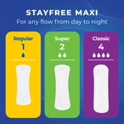 Stayfree Maxi Super Pads Wingless, Unscented, 66 Ct, Absorbs 30% More, Multi-Fluid Absorption, Comfortably Dry for up to 8 Hours