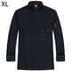 thumbnail image 2 of Chef uniforme de poliéster de manga larga de manga larga delantal de cocina caliente con bolsillos delanteros Catering Cómodas bandas de sudor para cafetería Negro XL Methold LF000326-03, 2 of 7