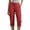 Red -BR19, variant on Dwellite Cargo Pants For Women 2026 Summer Casual High Waisted Button Loose Travel Hiking Comfy Capri Cropped Pants With Pockets Wine M