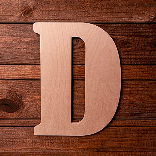 UNFINISHEDWOODcO 23-Inch 23in Vintage Wood, Unfinished Letter D