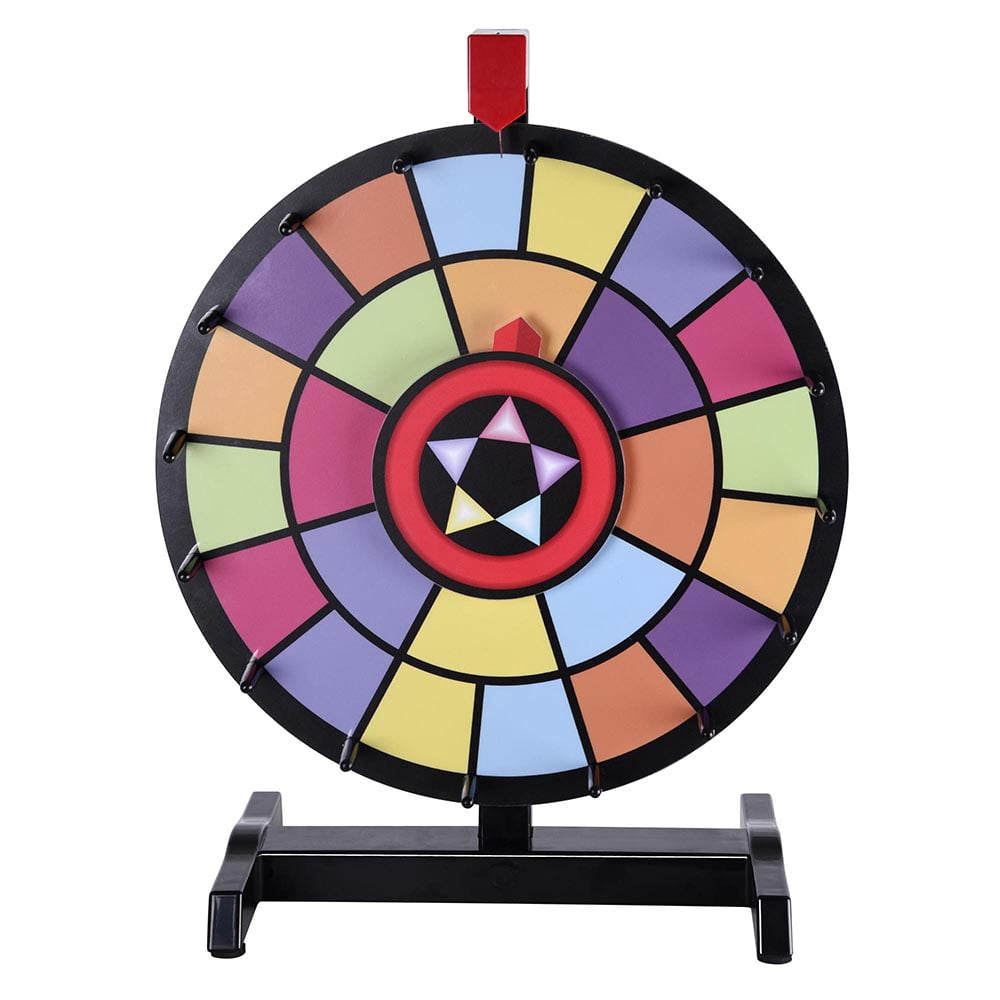 Round Tabletop Color Prize Wheel Spinning Game Editable Fortune Design