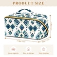 thumbnail image 4 of FORMRS Makeup Bag Travel Cosmetic Organizer for Women Fold Flat Zipper Pouch with Handle, Green Geometric Pattern, 4 of 8