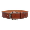 thumbnail image 2 of Womens 2 1/4" Wide Stitching Edged Plain High Waist Soft Cowhide Leather Belt, 2 of 5