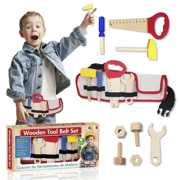 Banco De Herramientas De Madera Para Niños Con Cinturón Y Taladro De Juguete: Construye, Crea Y Aprende Jugando