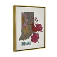 thumbnail image 3 of Stupell Industries Indiana State Bird Florals Graphic Art Metallic Gold Floating Framed Canvas Print Wall Art, Design by Valentina Harper, 3 of 6