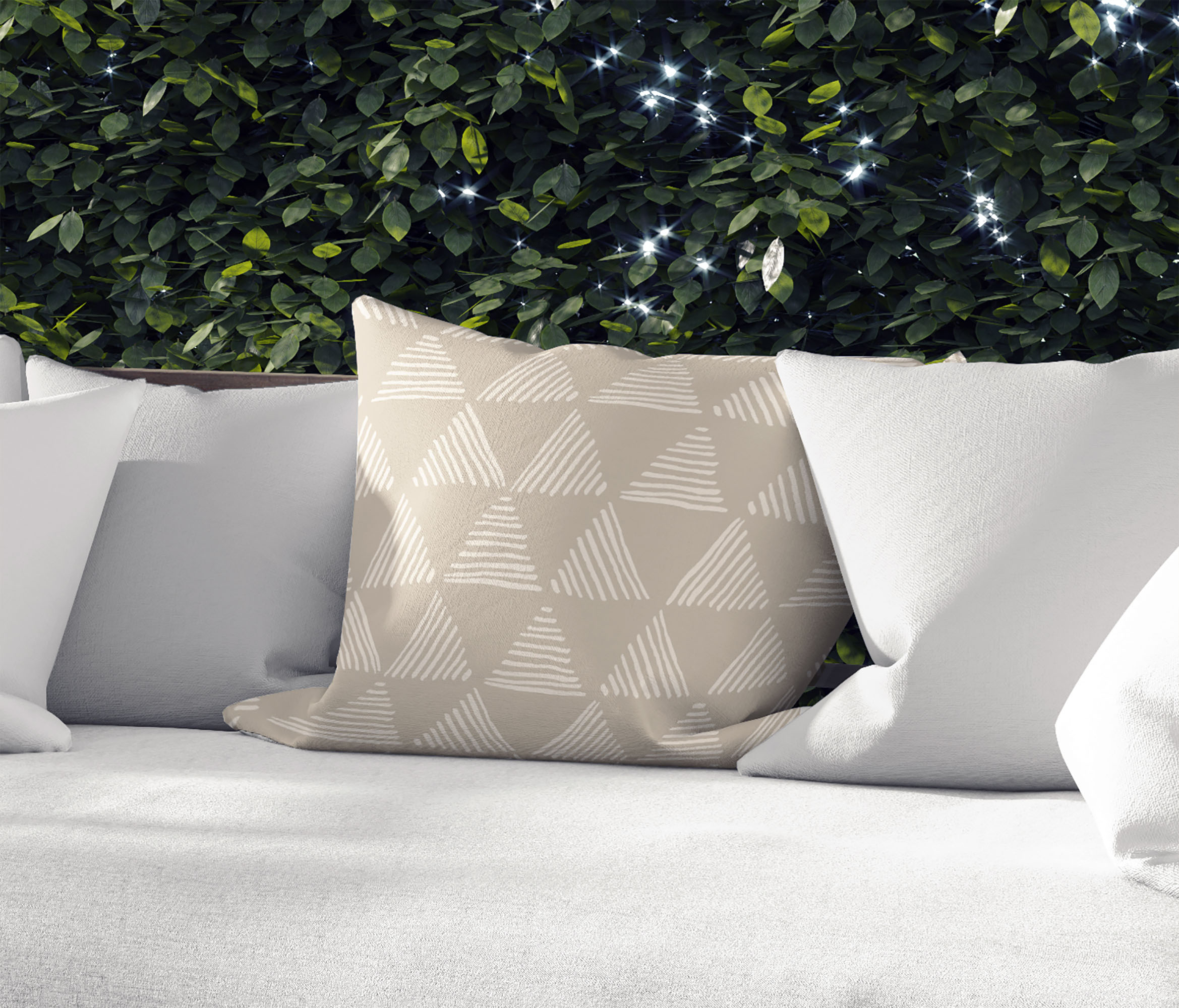 Triangular Prism Beige Outdoor Pillow by Kavka Designs - image 5 of 5