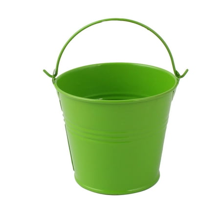 Christmas Platters Sale Unique Bargains Home Metal Bucket Shaped Flower Plant Planter Holder Decor Green for Christmas ()