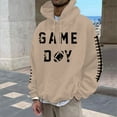 thumbnail image 1 of MHFRRA Sudadera con Capucha para Hombre, con Estampado de Fútbol, Informal, Holgada, para Uso Diario, Cómoda y Cálida Caqui, 1 of 3