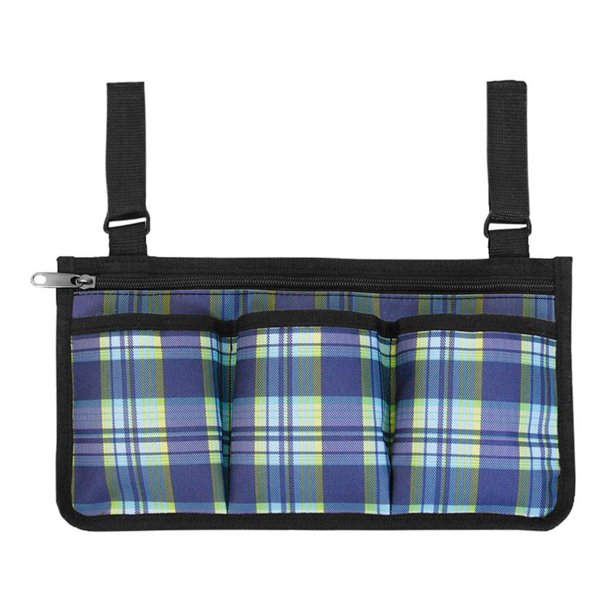 Bolsa de Viaje Impermeable, Canasta Liviana para Computadora Portátil, Bolsa Lateral Del Apoyabrazos para Llevar Accesorios en Silla de Ruedas, Andado Azul Baoblaze Bolsas laterales para sillas de ruedas