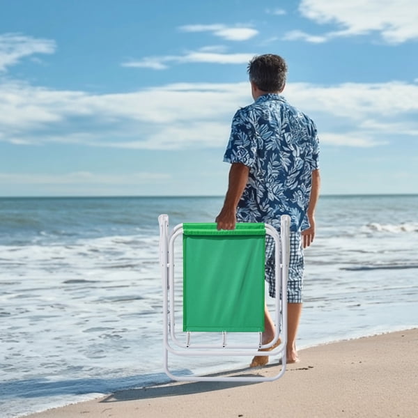 Folding Beach Chair with Umbrella for Adults, Lightweight Porable Camping Chair with 265lbs Capacity for Travel Picnic Concert & Outdoor Activities, Green