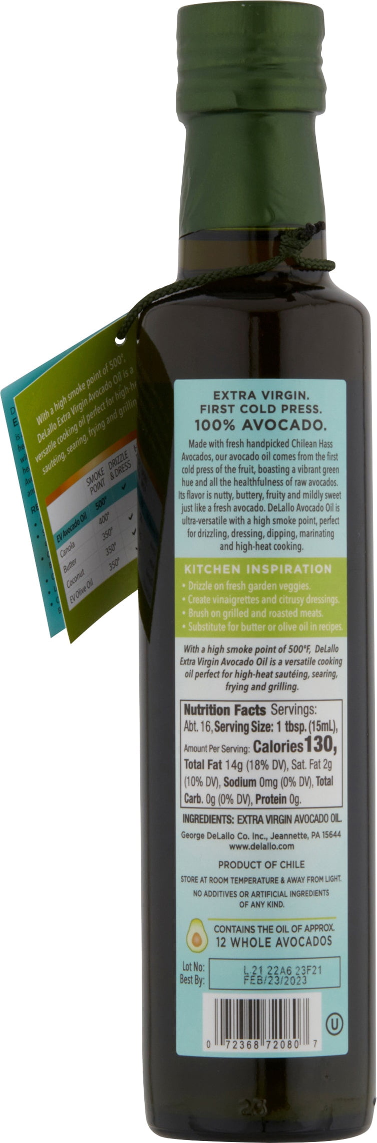 Delallo Extra Virgin Avocado Oil 8.5 oz (Pack of 6)