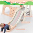 thumbnail image 6 of 7-in-1 Kids Climber Slide Playset, Playground Tent Rack Set with Basketball Hoop, Indoor Triangle Climbing Toys for Babies and Toddlers, Pink, 6 of 8