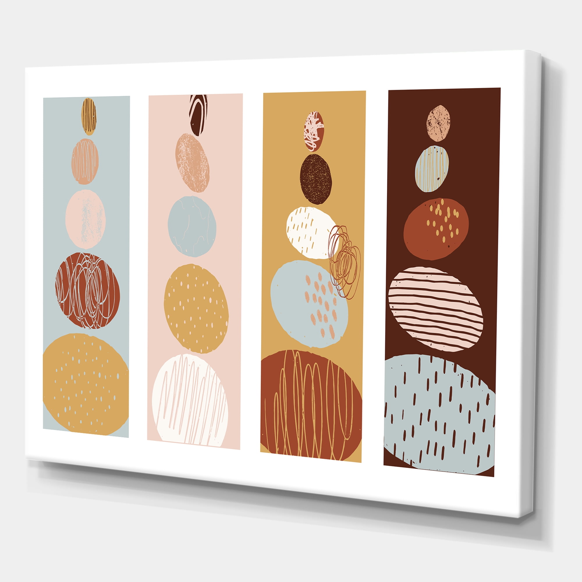 Designart ' Compostion Minimalistic of Organic Shaped Pebbles ' Modern Canvas Wall Art Print