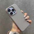 thumbnail image 3 of Titanium gray wrinkled texture silicone phone case for iPhone 16 15 14 13 12 11 Pro Max full shockproof matte soft back cover Rose Red For iPhone11 Pro Max, 3 of 6