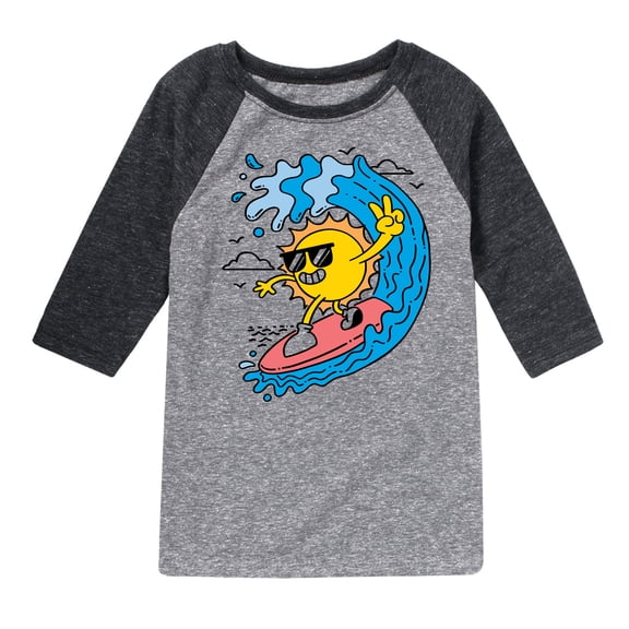Instant Message - Sun Surfer - Toddler & Youth Raglan Graphic T-Shirt