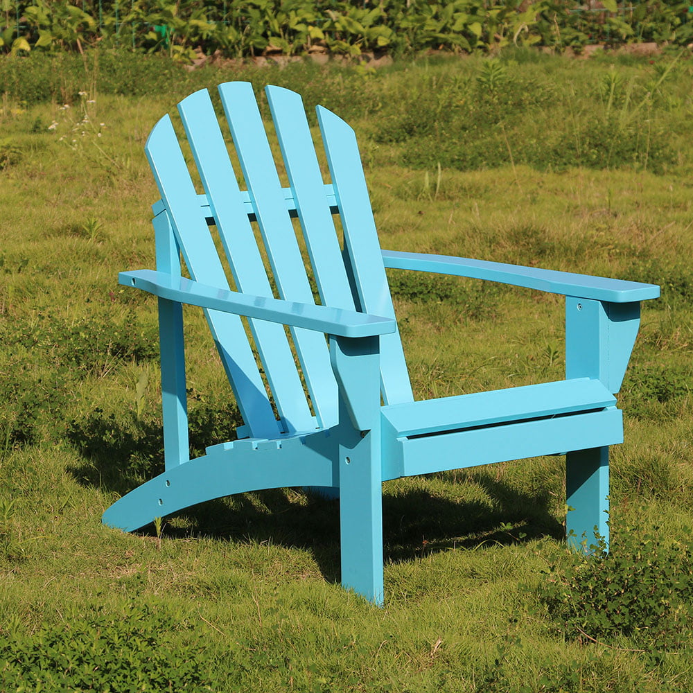Veryke Outdoor Adirondack Chair, Solid Wood Leisure Lounging Chair