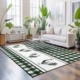 thumbnail image 3 of Area Rugs 5'x7', Farmhouse Green Plaid Carpet Runner Indoor Outdoor Rugs Home Decor Aesthetic, Vintage Country Cock Checkered Non Slip Mats Washable Accent Rug for Living Room Bedroom, 3 of 8