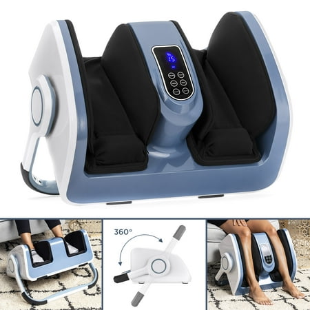 Best Choice Products Therapeutic Deep Kneading Foot & Calf Shiatsu Massager w/ Heat, 15 Settings, Air Compression for Blood Flow Circulation, Plantar Fasciitis, High-Intensity Rollers, Nerve (Best Air Massage Tubs)