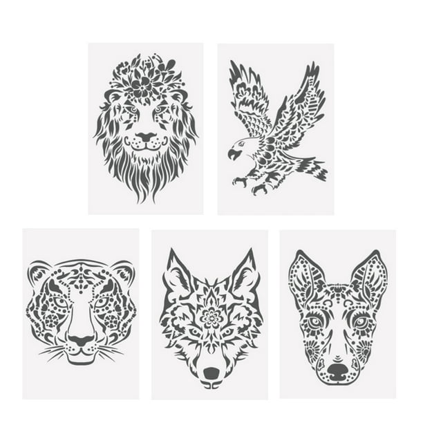 Hemousy Animal Painting Stencils Hollow Craft Stencil Gift for Kids -  